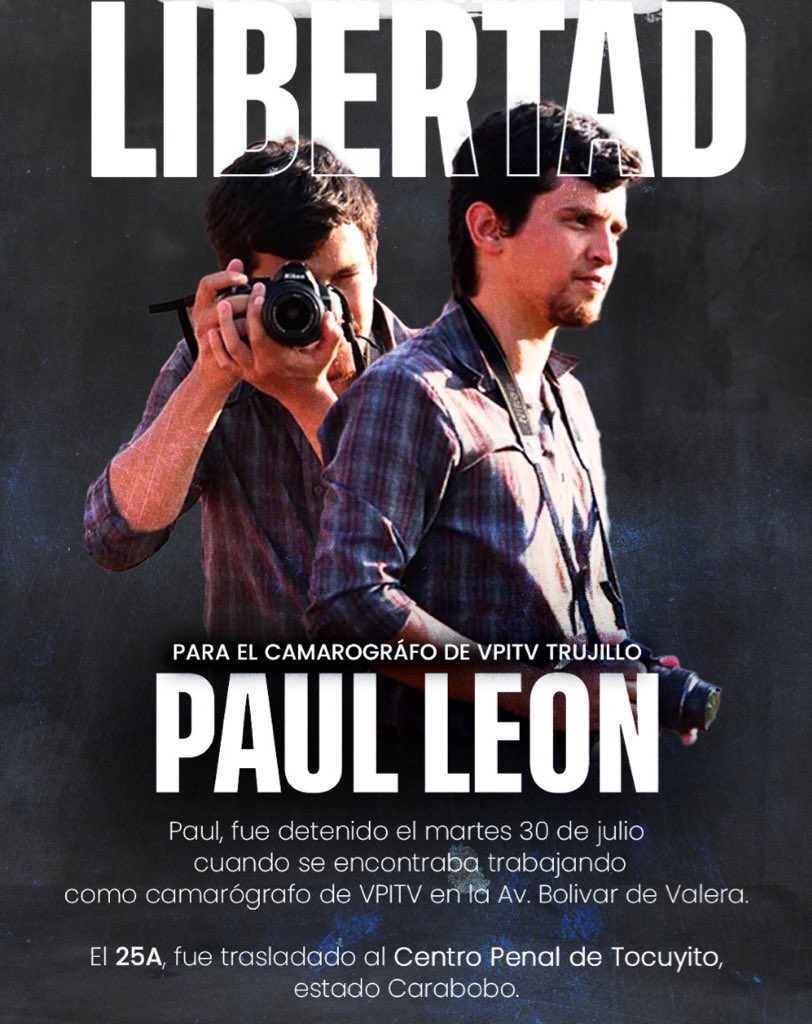 danielatestar's tweet image. #22Oct Hoy se le realizó a Paul León su audiencia preliminar, 78 días después de la audiencia de presentación. 
El juez decidió llevarlo a juicio a pesar de no existir pruebas en su contra. 
Paul estaba trabajando al momento de su detención.
Seguimos exigiendo su libertad plena.