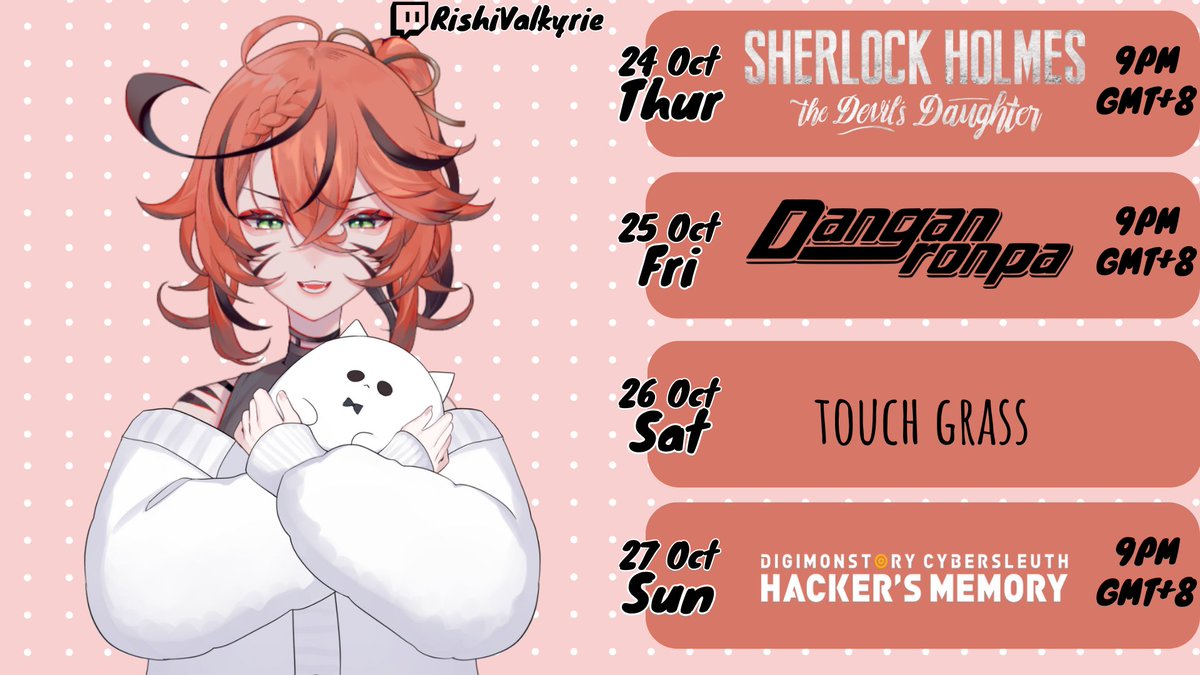 RishiValkyrie's tweet photo. Sorry for the late sched π³
General #RishiValkyrie
Fan name: #Rishlings
Live #rishilive
Clips #rishiclips
Art #rishillust https://t.co/zAXe1jNWtL