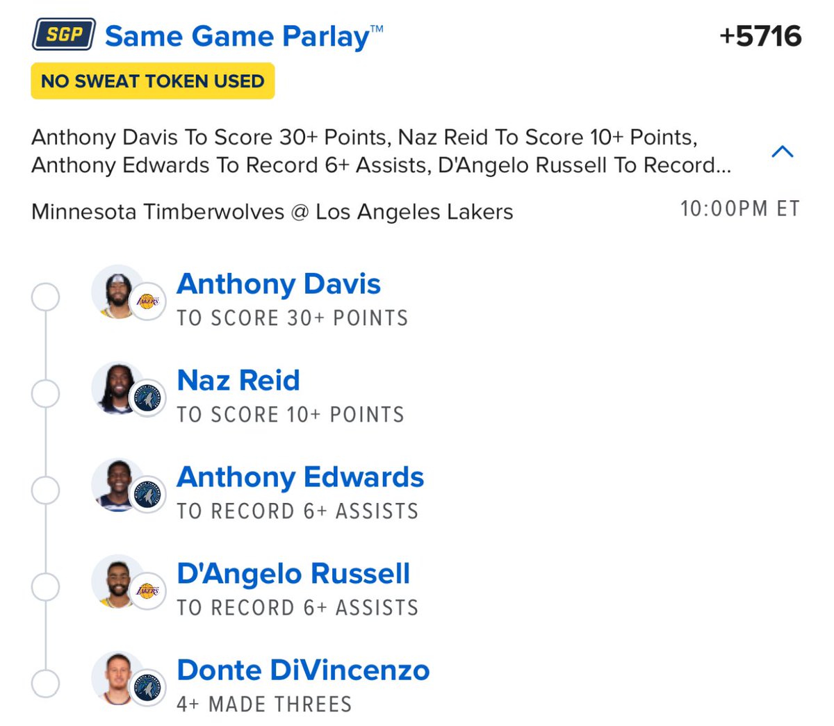 No Sweat for tonight 

Goldboys.com