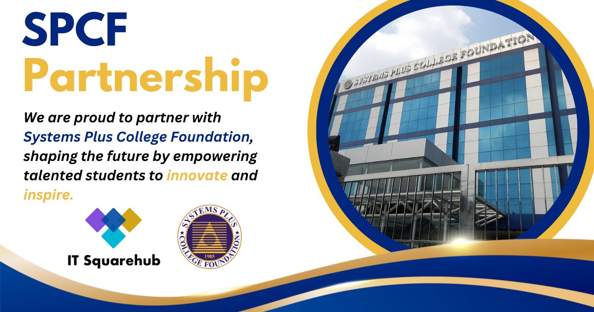 ITSquarehub's tweet image. We are honored to partner with Systems Plus College Foundation!🤝

Together, we are fostering the next generation of innovators who will drive change and take our projects to even greater heights! 🚀

#SPCF #SystemsPlus #SystemsPlusCollegeFoundation #ITSquarehub #Partnership
