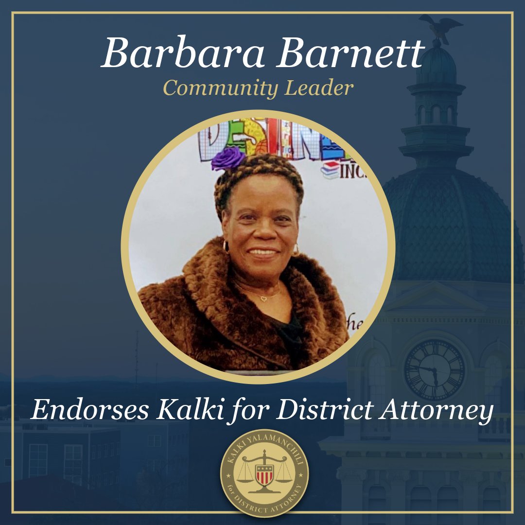 Our campaign is honored to have the support of Barbara Barnett. Mrs. Barnett has been a champion for our community's youth and their future.

Together, we can ensure #justiceforall!