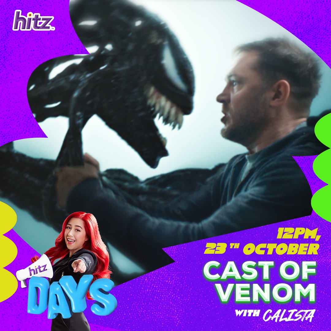 hitzdotmy's tweet photo. π€ Get ready for the CAST OF VENOM on HITZ DAYS with Calista! π·οΈπ
Join us for an exclusive interview with Tom Hardy & the symbiote-slaying crew! π€π₯ You won't want to miss it! π¬π
Tune in at 12PM on https://t.co/o1xOdANrbc or the #SYOK app! π»π₯
#HITZDays #HITZExclusive https://t.co/jd5DnaAICi