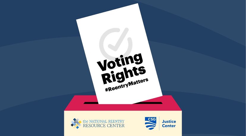 Restoring voting rights is essential in the #reentry journey, fostering a stronger connection between people returning from a period of #incarceration and their communities. 

Learn more: nationalreentryresourcecenter.org/topics?topic%5…
