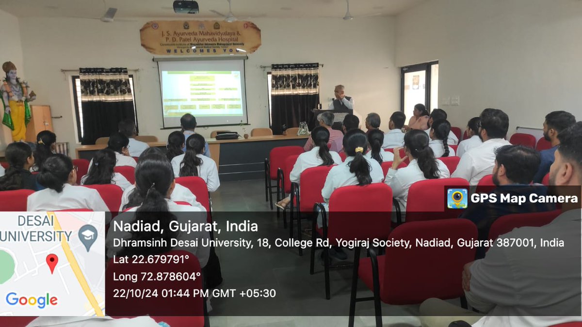 nmpb1's tweet photo. Prof. Mahesh Kumar Dadhich, CEO,NMPB,a section of @moayush,New Delhi,visited JS Ayurveda Mahavidyalaya, Nandiad,Gujarat &delivered guest lecture for postgraduate students on topic'Introduction of National medicinal plant board&its various activities & schemes'Dr.@mahesh_dadhich https://t.co/es7GIrBDyJ