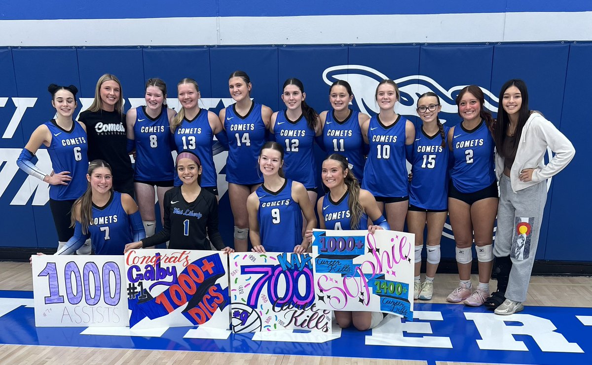 WLHS Comet Volleyball (@wlcometvb) on Twitter photo Congratulations to Gaby, Emma, Kaylee, and Sophie for hitting some big career milestones! β€οΈ
βοΈ#1 Gaby Morales 1000+ DigsβοΈ
βοΈ#7 Emma Yoder 1000+ AssistsβοΈ
βοΈ#9 Kaylee Pelzer 700+ KillsβοΈ
βοΈ#4 Sophie Buysse 1000+ kills and 1400+ DigsβοΈ
We are extremely proud of you!π« Congratulations to Gaby, Emma, Kaylee, and Sophie for hitting some big career milestones! β€οΈ
βοΈ#1 Gaby Morales 1000+ DigsβοΈ
βοΈ#7 Emma Yoder 1000+ AssistsβοΈ
βοΈ#9 Kaylee Pelzer 700+ KillsβοΈ
βοΈ#4 Sophie Buysse 1000+ kills and 1400+ DigsβοΈ
We are extremely proud of you!π«