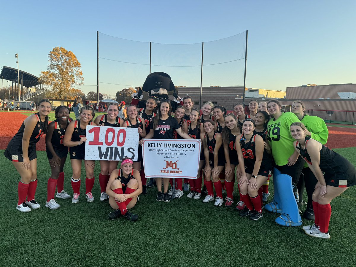Big win for our team today! A 3-0 victory over Morris Knolls advances us in the Morris County Tournament, and it marks Coach Livingston's 100th career win! Amazing milestone and a great effort from everyone on the field. On to the next round! 〽️⭕️🏑