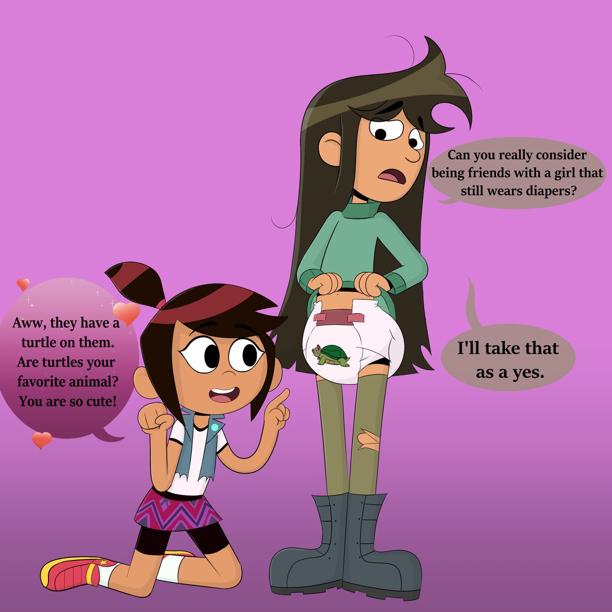 When Molly needed to find a best friend. 
Now she has a baby friend. 

#abdl #diapergirl