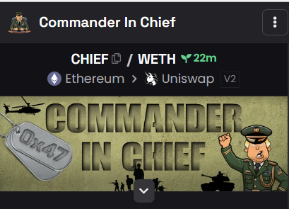 ChiefOnETH's tweet photo. Our #CommanderInChief!

President Donald $TRUMP!

We support you in your mission to $MAGA!

$CHIEF only on #ETH!

#0x47 #MAGA #TRUMP https://t.co/h0b8e95P03