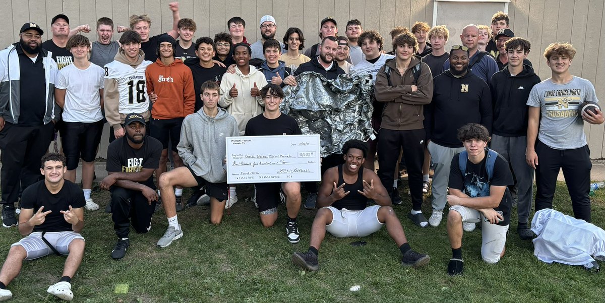 L'Anse Creuse North Football (@lcn_fb) on Twitter photo Crusaders Football raised $1500 for <a href="/CharlesWoodson/">Charles Woodson</a> Clinical Research. The money was raised with a bake sale and penny wars. The reward was duct taping <a href="/DNAPerform/">DNA Performance</a> to a wall. When it matters most, they are winners. <a href="/PHDLineCoach/">Coach Garland</a> Crusaders Football raised $1500 for <a href="/CharlesWoodson/">Charles Woodson</a> Clinical Research. The money was raised with a bake sale and penny wars. The reward was duct taping <a href="/DNAPerform/">DNA Performance</a> to a wall. When it matters most, they are winners. <a href="/PHDLineCoach/">Coach Garland</a>