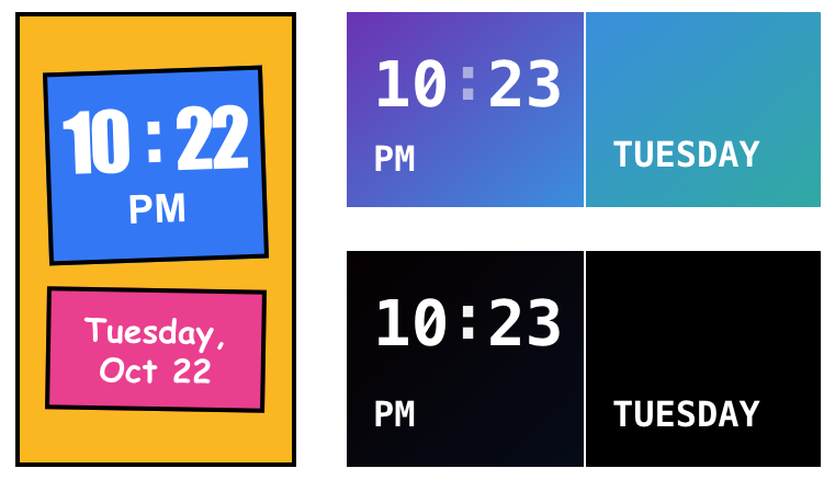 BoxWidget's tweet image. New clock styles on Widgetbox.app!⏰✨ #Widgetbox #ClockWidget #notiontwt #xTiles #xTilestwt