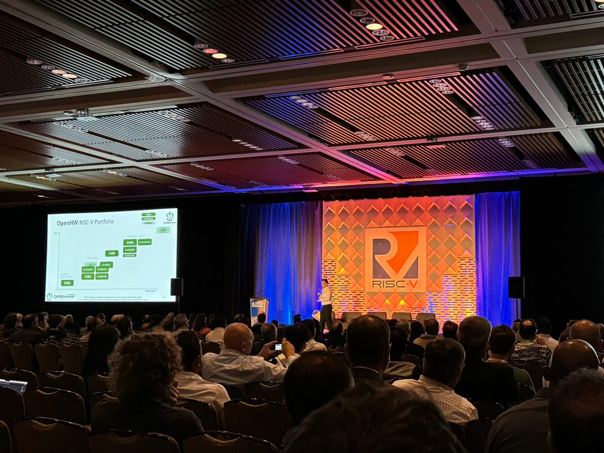FlorianWoh's tweet photo. @openhwgroup @nvidia @Andes_Tech @LucaBeniniZhFe @pulp_platform @DeepComputingio @Yuning_XC5 Finally I could give a pitch about #OpwnHW and our Cores #CVE2, #CVE4, #CVA6 and #CVW
#RISCVeverywhere #riscv @openhwgroup https://t.co/c3GFnk5P6Q