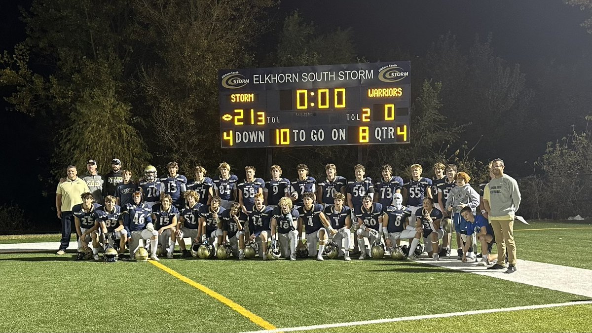 STORM FFROSH A FINISH THE SEASON UNDEFEATED! 8-0 

Shut out Westside 21-0! Proud of how these you men responded in the 2nd half. Lights out performance by the D, Offense, and ST. Tremendous group of young men who have worked hard all season. 

Thank you Storm Family &amp; Friends!