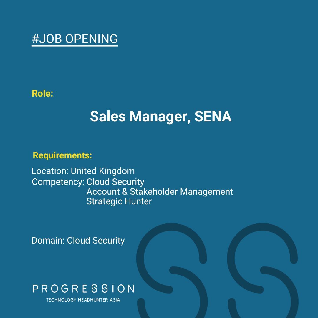 Progress_Search's tweet image. Opportunity Alert!

We are looking for a dynamic and driven salesperson within the cloud/security space. Someone strategic and experienced in the enterprise market. The detailed JD is at the link buff.ly/3BHvner 

#ProgressionSearch #TechnologyHeadhuntersAsia #Singapore