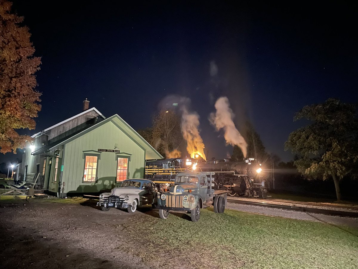 Matt Viar (@matt_viar) on Twitter photo This was the last weekend for steam at the Indiana Rail Experience for 2024. Friday featured both a trip and a night photo shoot for the Nickel Plate Road Historical & Technical Society (<a href="/nkphts/">NKPHTS</a>). The photo shoot included <a href="/FortWayneRails/">Fort Wayne Railroad</a> 358 and <a href="/NickelPlate765/">Steam Locomotive 765</a> at Pleasant Lake. This was the last weekend for steam at the Indiana Rail Experience for 2024. Friday featured both a trip and a night photo shoot for the Nickel Plate Road Historical & Technical Society (<a href="/nkphts/">NKPHTS</a>). The photo shoot included <a href="/FortWayneRails/">Fort Wayne Railroad</a> 358 and <a href="/NickelPlate765/">Steam Locomotive 765</a> at Pleasant Lake.