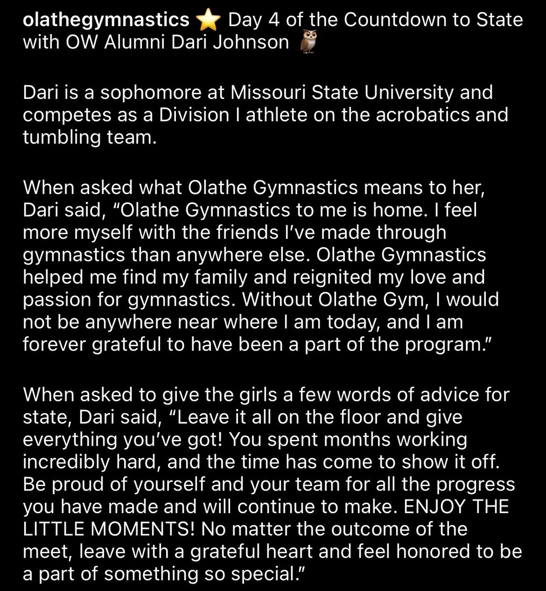 ⭐️ Day 4 of the Countdown to State with OW Alumni Dari Johnson 🦉