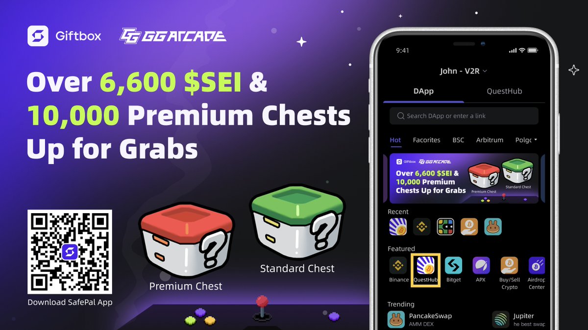 SafePal - Crypto Wallet (@isafepal) on Twitter photo 🚀 SafePal Giftbox Heats Up with <a href="/XGreedyGoblin/">Greedy Goblin</a> 🎉
💥6,600+ $SEI & 10,000+ Chests Prize Pool
🔥Finish All Tasks to Unlock Exciting Rewards
📆Oct.23 - Oct.29, 2024 10 AM UTC
📚blog.safepal.com/gga-giftbox-ex…
📱DL App: safepal.com/download
#SFP #Giftbox #GGA 🚀 SafePal Giftbox Heats Up with <a href="/XGreedyGoblin/">Greedy Goblin</a> 🎉
💥6,600+ $SEI & 10,000+ Chests Prize Pool
🔥Finish All Tasks to Unlock Exciting Rewards
📆Oct.23 - Oct.29, 2024 10 AM UTC
📚blog.safepal.com/gga-giftbox-ex…
📱DL App: safepal.com/download
#SFP #Giftbox #GGA
