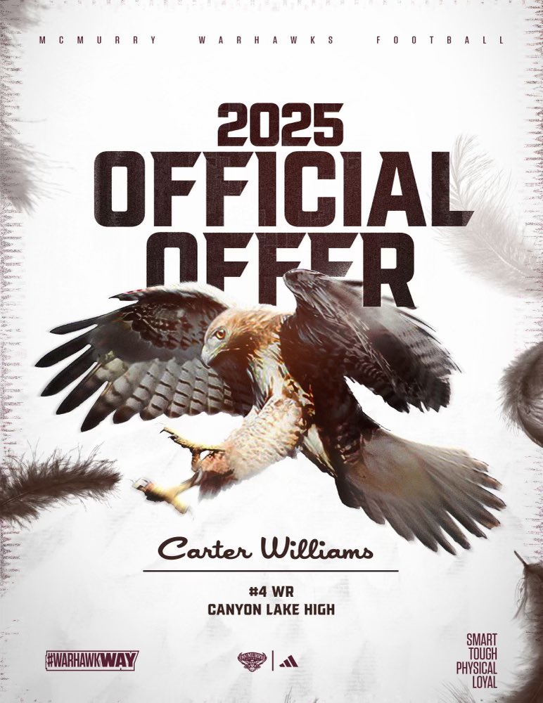 Williams_Cart07's tweet photo. After a great conversation with @CoachRauMCM I am blessed to receive an offer from @McMURRYFOOTBALL 
@SamParker3271 @BradManning11 
@CLTXFB https://t.co/gTk9mBwWd9