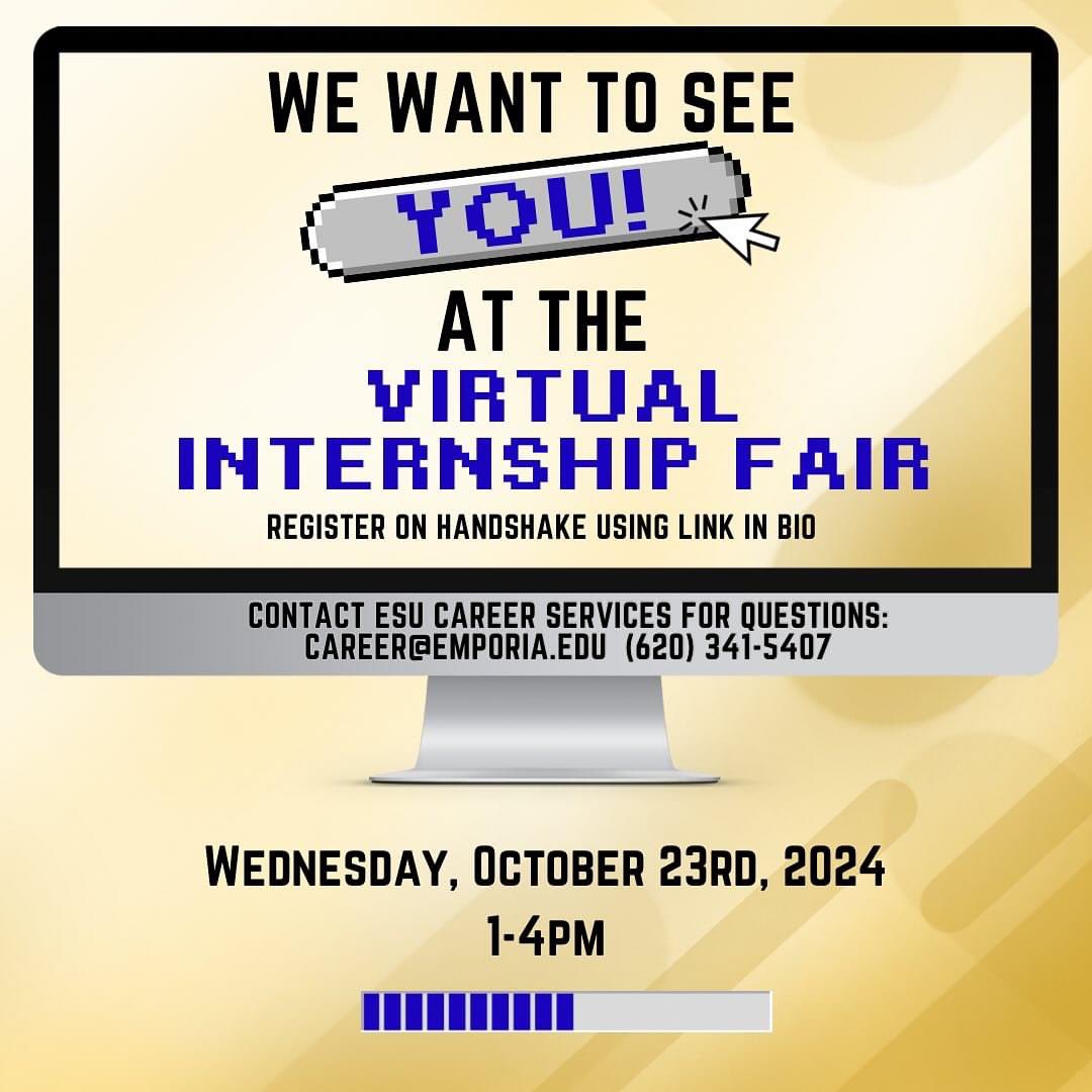 We are excited to partner with ESU and other schools in the state of Kansas on this event!Students, don’t miss out on this opportunity looking for internship opportunities.
Tomorrow afternoon, more schools than ever before will be participating in the virtual internship fair.