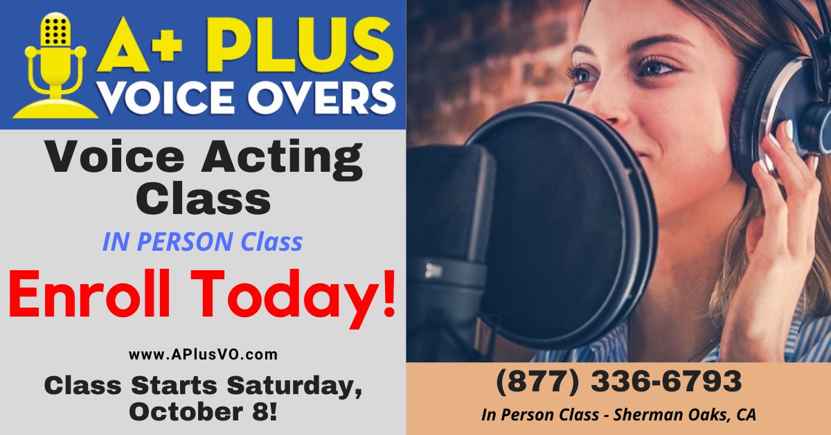 APlusVO's tweet photo. Learn Voice Acting! VO 101 Class - In Person - https://t.co/NMJ5CvKOSE https://t.co/BDdlxRvR8l