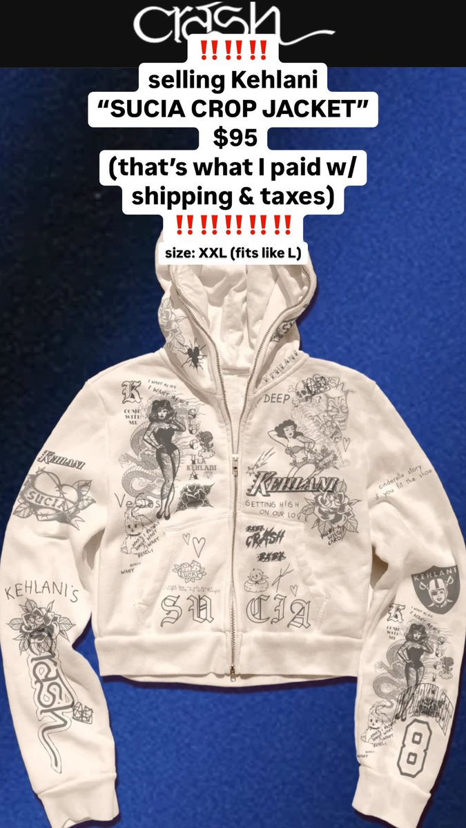 ‼️‼️‼️‼️SELLING KEHLANI SUCIA CROP JACKET‼️‼️‼️‼️

Size: XXL (fits like a L)

$95 (that’s what I paid with shipping and taxes) 

BAY AREA 
DM ME 😊😊
