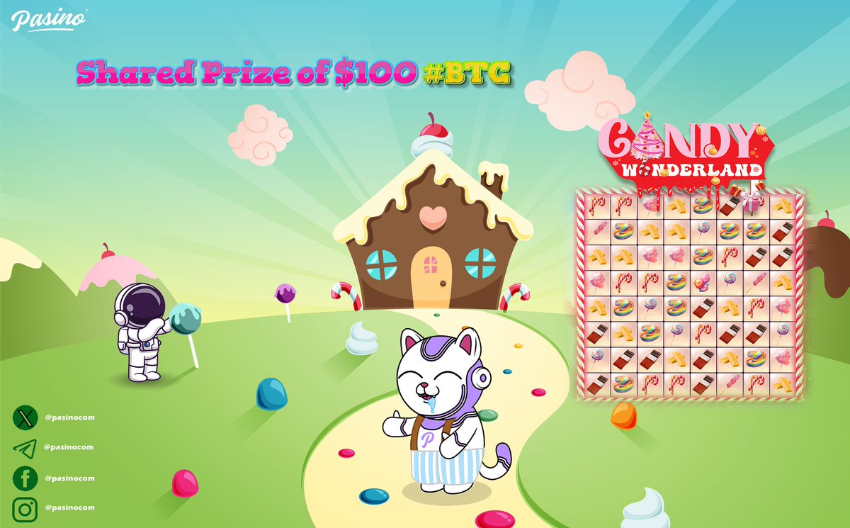 Our featured game of the week is "Candy Wonderland" 🕹

🏆$50 for 2 random players

🔸Post a screenshot playing Candy Wonderland
🔸Like + RT
🔸Tag friends + Using #Bitcoin #Pasino
🔺️ Min LEVEL 10

pasino.com/pasino-slot/ca…

⏳Ends 48h

#BNB #TRX #USDT #ETH #DOGE #BNB #Giveaway