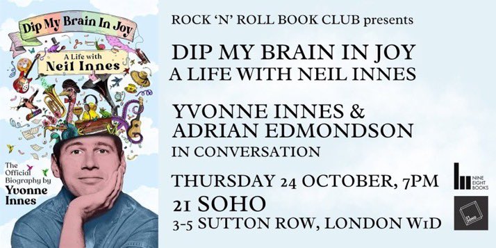 Nine Eight Books 2020-2024 (@nineeightbooks) on Twitter photo (Also) Tomorrow!
Celebrate the publication of ‘Dip My Brain in Joy’ at a very special event- Yvonne Innes in conversation with <a href="/AdrianEdmondson/">Adrian Edmondson ❎</a>.
Tickets: tinyurl.com/Innes21Soho 📕 (Also) Tomorrow!
Celebrate the publication of ‘Dip My Brain in Joy’ at a very special event- Yvonne Innes in conversation with <a href="/AdrianEdmondson/">Adrian Edmondson ❎</a>.
Tickets: tinyurl.com/Innes21Soho 📕