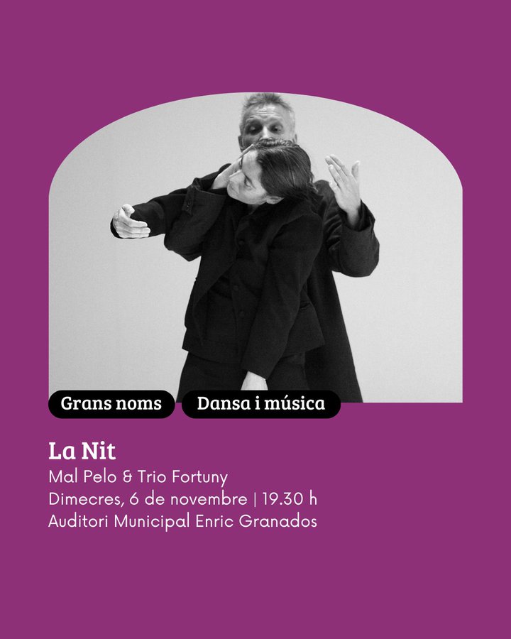 LA NIT 🌘 La pròxima actuació del Trio Fortuny en col·laboració amb Mal Pelo serà a #Lleida, a l'<a href="/AuditoriEG/">Auditori Municipal Enric Granados de Lleida</a>. Una nova ocasió per a escoltar Bardolet, Codina i Heredia amb una posada en escena única de #música i #dansa

🗓️ Dimecres 6/11​, 19h30
🎟️ culturalleida.koobin.com/lanitauditori_…
