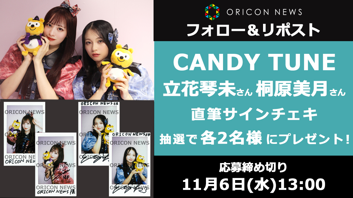 CANDY TUNE 桐原美月 直筆サイン入りチェキ CANDY TUNE立花琴未さん＆