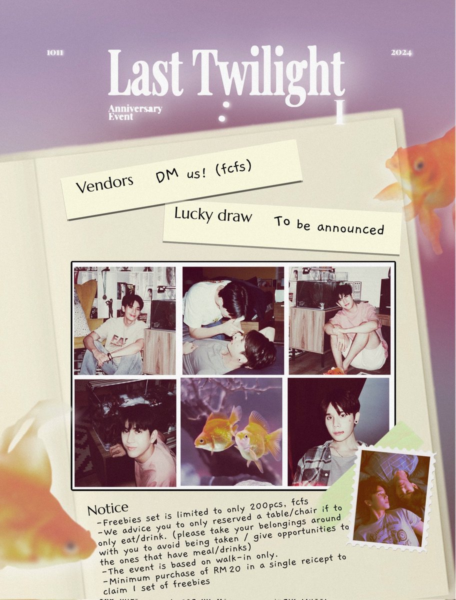 fallenDevil17's tweet photo. Dear all, you are warmly invited to our Last Twilight 1st Anniversary Cupsleeve event ! 💝💖🩷

🌆 Dolce&amp;Co, Lalaport
📅 10th November 2024
⏳ 12:00PM~5:00PM

Let's cherish the last image with warm hearts and big smiles 💜 See you there 👋🏼 https://t.co/vXeYL6Ey1N