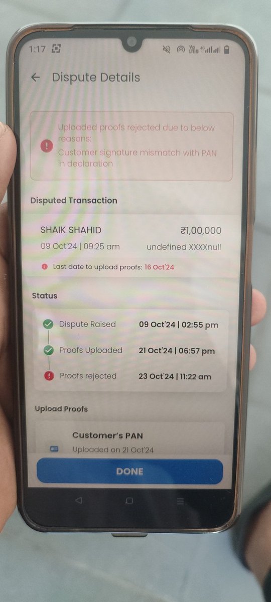 Shaikshahid121's tweet photo. Dear @bharatpeindia, 
Please justified where is the sign mismatched..? 
It's clear intention to hold amount ...? 
This organization it's totally fraud, 
Many of victims are there @RBI please correct them they get bank license in 2021 @BhavikKoladiya https://t.co/MEiN1QgmJf