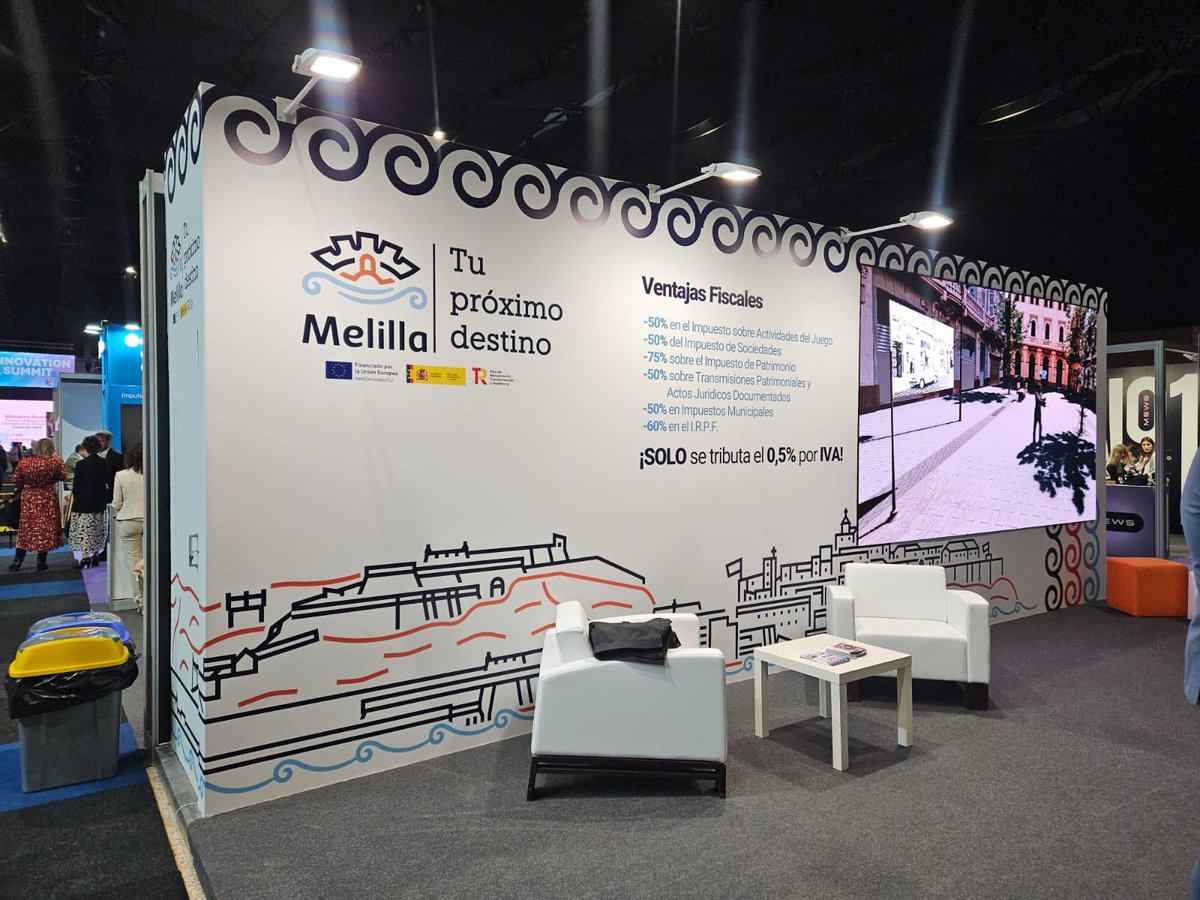 MelillaTurismo's tweet photo. ℹ️ #Melilla está presente y con protagonismo especial en la feria @tissevilla , un evento referente en la Innovación Turística a nivel mundial.

✔️Asisten los profesionales más importantes del sector.

🗓️ 23,24 y 25 Octubre 
📍 Sevilla https://t.co/2ravecDfZr