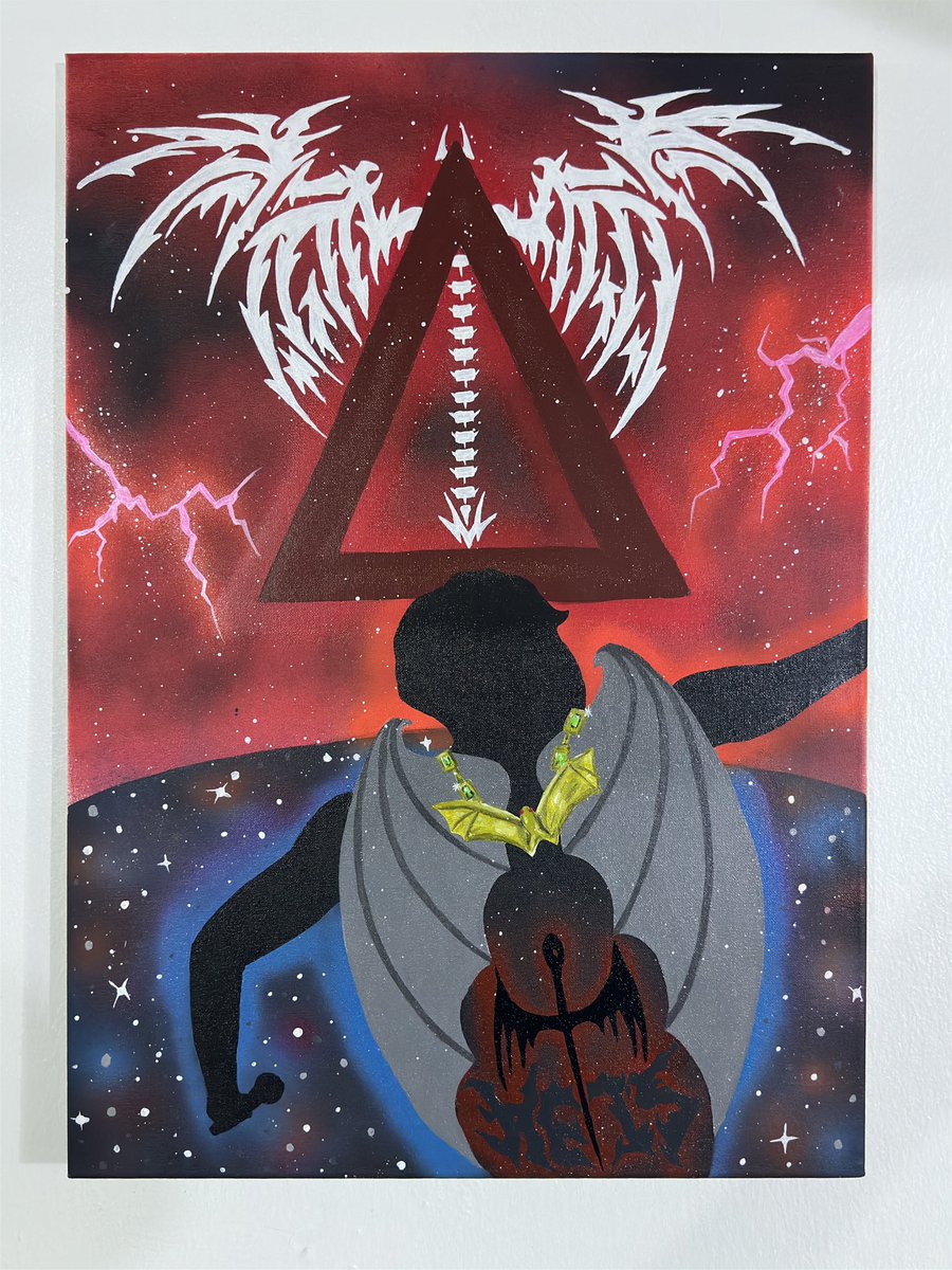 ArtBySamOnly's tweet photo. My Hand painted #HeisFanArtChallenge entry⚡️🦇

@heisremanewss https://t.co/ROifasjfIn