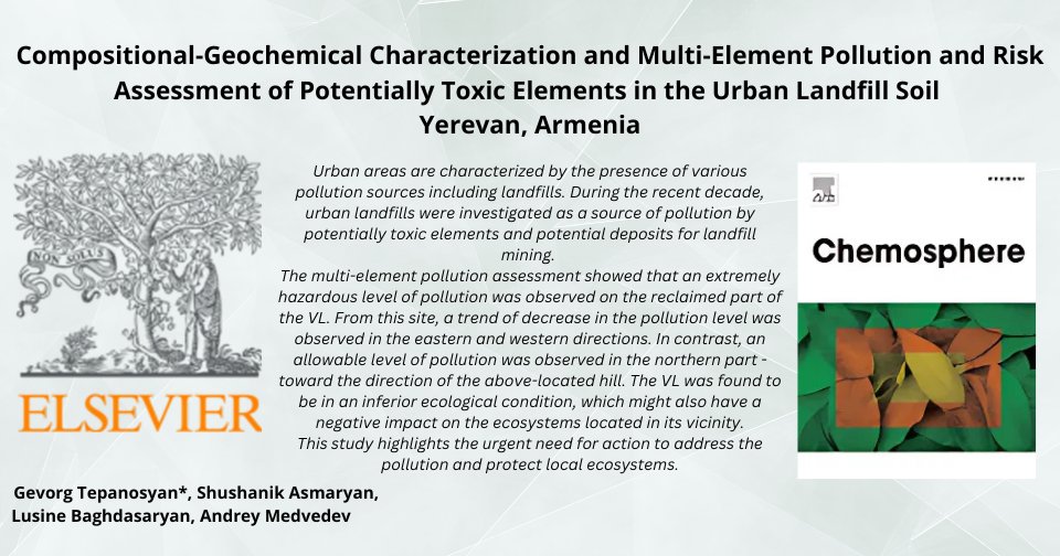 ✅New Article in Chemosphere journal
🗾Compositional-Geochemical Characterization and Multi-Element Pollution and Risk Assessment of Potentially Toxic Elements in the Urban Landfill Soil

🔍Learn more: authors.elsevier.com/a/1jzAyAOMA5Gpn 

#CENS #education #science #research #article