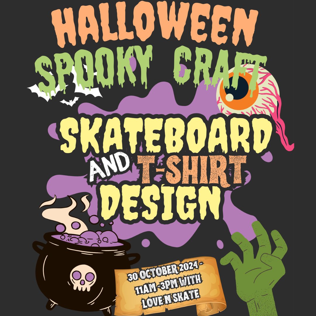 Looking for things to do this Halloween half term?

Join us next Wednesday (30 10) for an exciting workshop with @lovenskate, learning about screen printing and even having a go at screen printing t-shirts from two exclusive NHRM x Love 'n' Skate designs.

nhrm.co.uk/.../love-n-ska…
