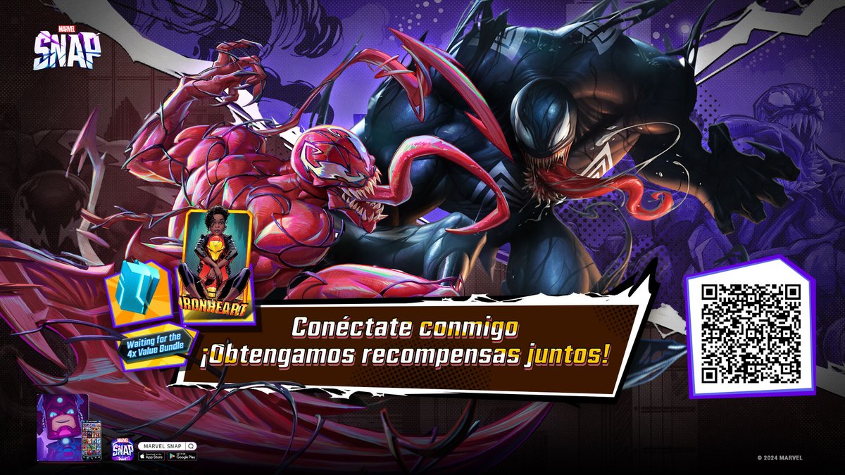 Conéctate conmigo en la tienda web de MARVEL SNAP introduciendo el 999BRXKV y obtengamos más recompensas juntos. 
marvelsnap.com/webshopreferra…