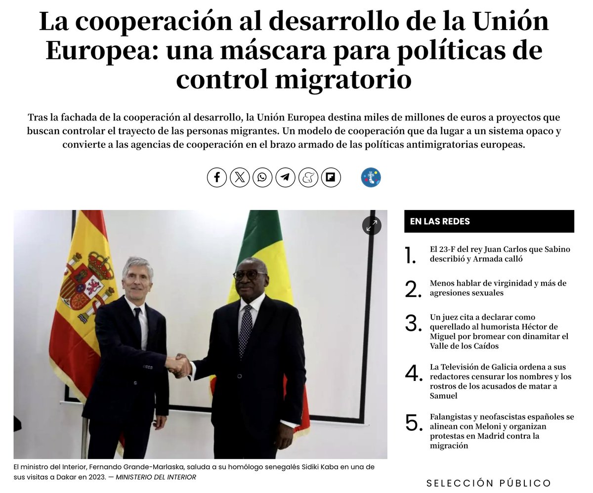 Tras la fachada de la cooperación al desarrollo, la Unión Europea destina miles de millones de euros a proyectos de control migratorio. Este modelo de """cooperación""" da lugar a un sistema opaco y convierte a las agencias de cooperación en el brazo armado de las políticas