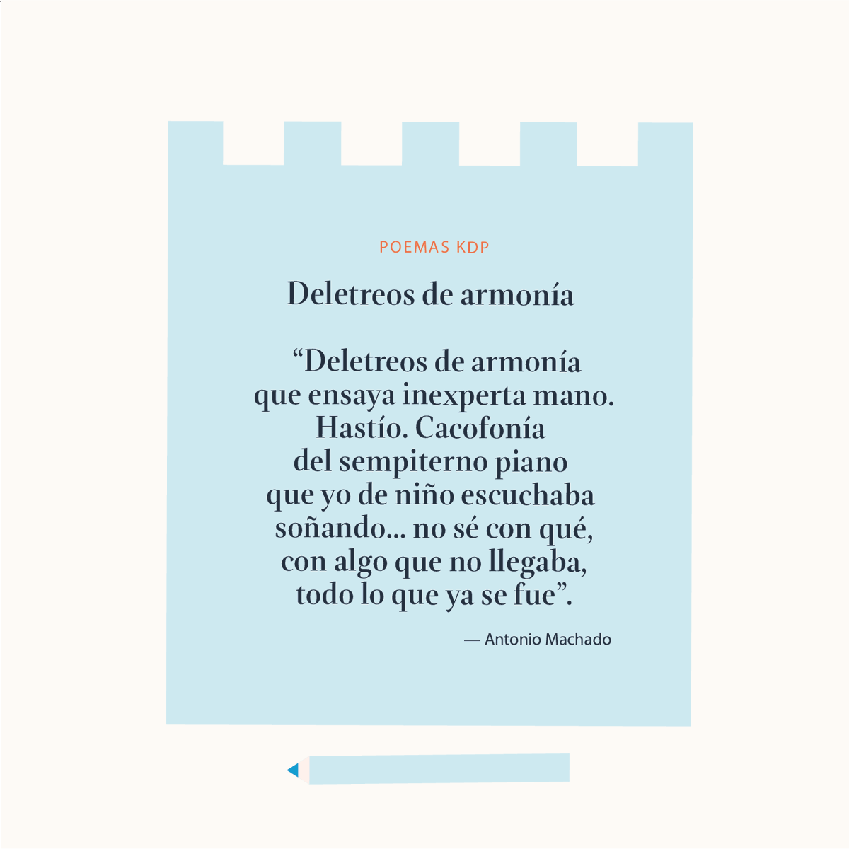 YoconKindle's tweet photo. ¡Día de #MiniPoema! Hoy os traemos una pequeña muestra de la gran obra de Antonio Machado. Poeta, dramaturgo y narrador español de la generación del 98. https://t.co/qbeDY4wIzU