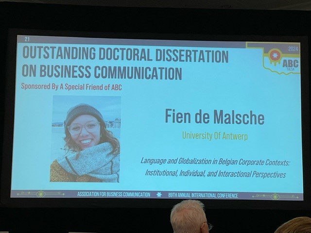 fdemalsche's tweet photo. I'm so incredibly honored to have been awarded the Association for Business Communication's Outstanding Doctoral Dissertation Award. Thank you @A4_BC! https://t.co/yDhpKrOd89