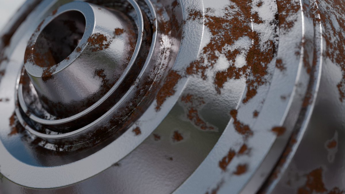 norix3d's tweet photo. 今日は、CG Cookieのテクスチャリング講座の課題で、「錆びのある金属」のプロシージャルマテリアルを作成しました!錆びてない部分が妙に綺麗なところに違和感を感じちゃいますね😅グヌヌ…ムズカシイナァ
#blender #b3d #3DCG #CGCOOKIE https://t.co/0cXa49rKUF
