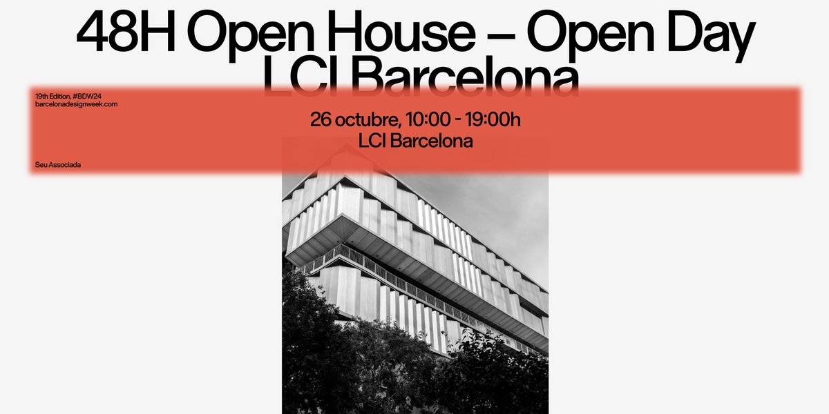 Barcelona Design Week (@bcndesignweek) on Twitter photo 🌿 48H OPEN HOUSE – OPEN DAY LCI Barcelona 🌿 El nou campus de <a href="/LCI_Barcelona/">LCI Barcelona</a> , dissenyat per Circular Studio, és un exemple d'arquitectura sostenible. Vine i descobreix els detalls que el fan ser un pas endavant cap al futur!
📅 26/10
🕓 10h
📍 LCI Barcelona 🌿 48H OPEN HOUSE – OPEN DAY LCI Barcelona 🌿 El nou campus de <a href="/LCI_Barcelona/">LCI Barcelona</a> , dissenyat per Circular Studio, és un exemple d'arquitectura sostenible. Vine i descobreix els detalls que el fan ser un pas endavant cap al futur!
📅 26/10
🕓 10h
📍 LCI Barcelona