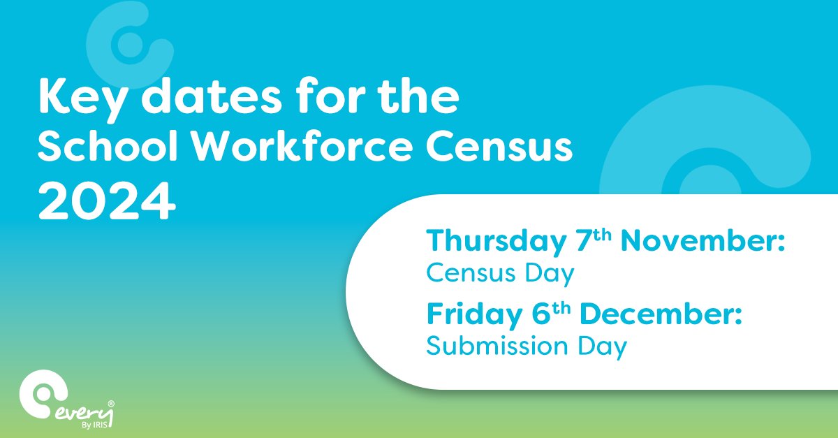 weareevery's tweet image. It’s almost that time of year again! 🗓️ 

The #SchoolWorkforceCensus for 2024 is getting closer. 

Circle these two key dates in your calendar to get your Census activities off to a flying start. 

#EduTwitter #SchoolHR