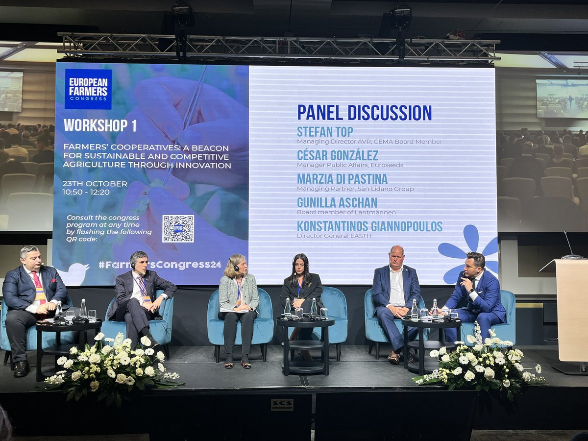 Swedish Farmers (@lrfbrussels) on Twitter photo Starting the #farmerscongress2024 with a panel on how farmers’ cooperatives contribute to competitiveness and sustainability through innovation. Gunilla Aschan from <a href="/lantmannen/">Lantmännen</a> on how their members profit and get more robust businesses through new investments in energy and seeds. Starting the #farmerscongress2024 with a panel on how farmers’ cooperatives contribute to competitiveness and sustainability through innovation. Gunilla Aschan from <a href="/lantmannen/">Lantmännen</a> on how their members profit and get more robust businesses through new investments in energy and seeds.