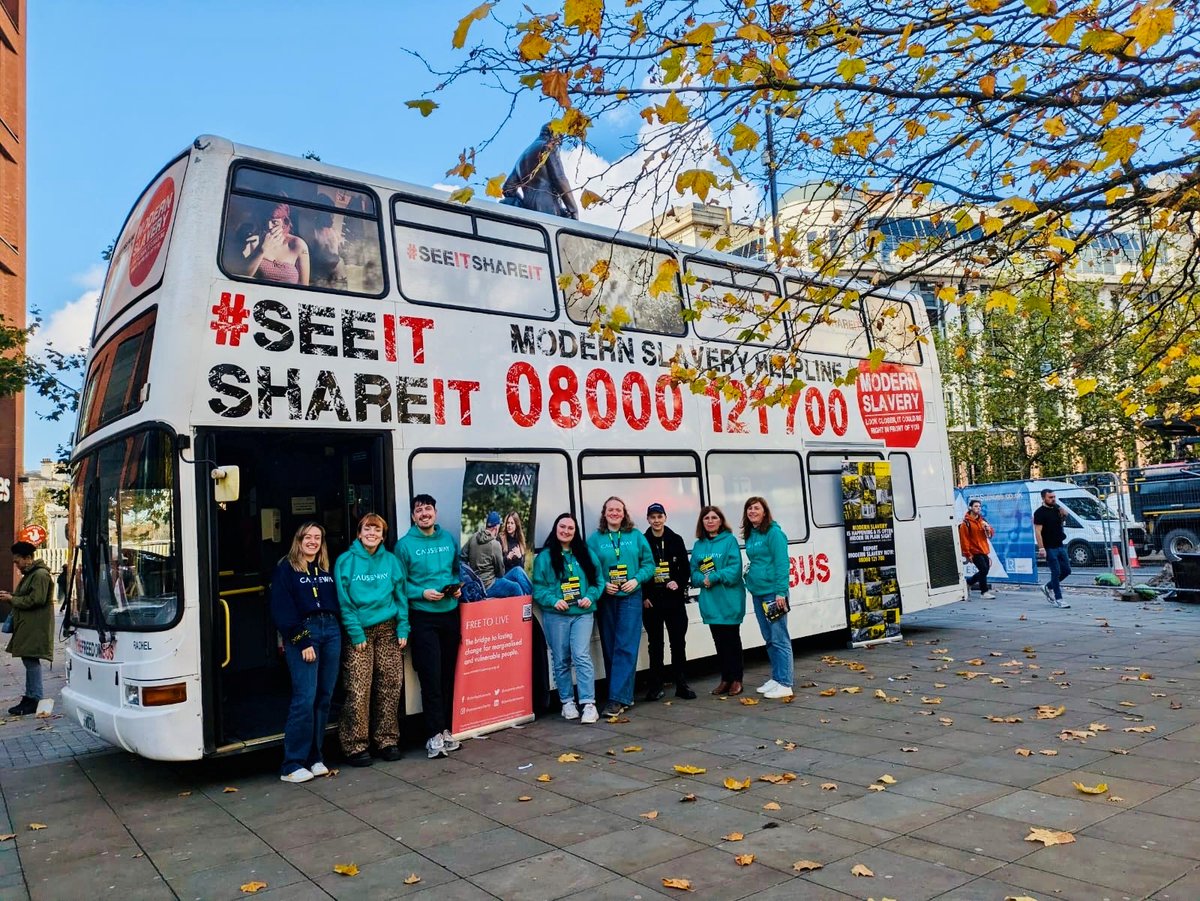 Causeway Charity (@causewaycharity) on Twitter photo 🧵 2/3: On Sat, Causeway staff joined the Freedom Bus as it visited #Bolton and #Manchester City Centres, and along with <a href="/PLASPsupport/">Pan Lancashire Anti Slavery Partnership</a>, <a href="/MedailleTrust/">Medaille Trust</a>, <a href="/gmpolice/">Greater Manchester Police</a> and other members from <a href="/GM_Challenger/">Programme Challenger</a>, discussed #ModernSlavery issues with the public & handed out hundreds of ... 🧵 2/3: On Sat, Causeway staff joined the Freedom Bus as it visited #Bolton and #Manchester City Centres, and along with <a href="/PLASPsupport/">Pan Lancashire Anti Slavery Partnership</a>, <a href="/MedailleTrust/">Medaille Trust</a>, <a href="/gmpolice/">Greater Manchester Police</a> and other members from <a href="/GM_Challenger/">Programme Challenger</a>, discussed #ModernSlavery issues with the public & handed out hundreds of ...