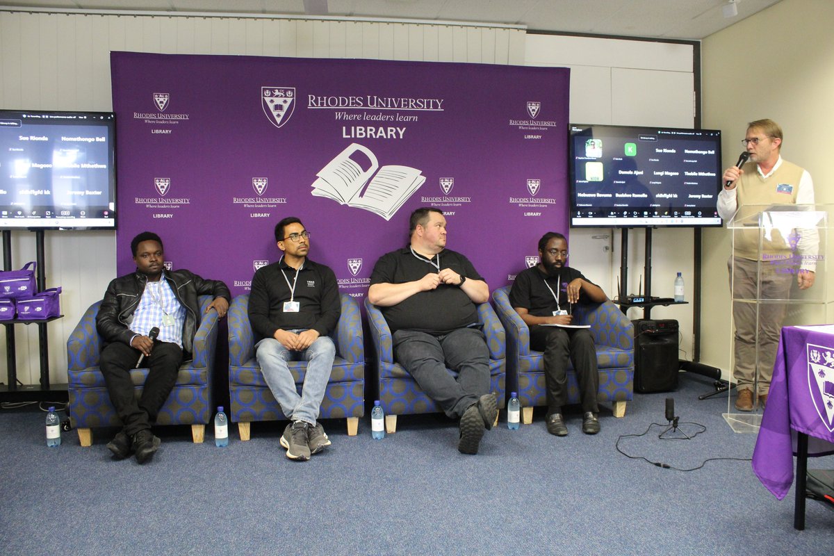 RhodesLibrary's tweet image. Currently, a multidisciplinary panel on Artificial Intelligence is in full swing! Experts from Mathematics, Computer Science, Higher Education Research &amp;amp; Learning, and Library Services are discussing AI’s impact across fields.

#ResearchDay2024 #AI #Multidisciplinary