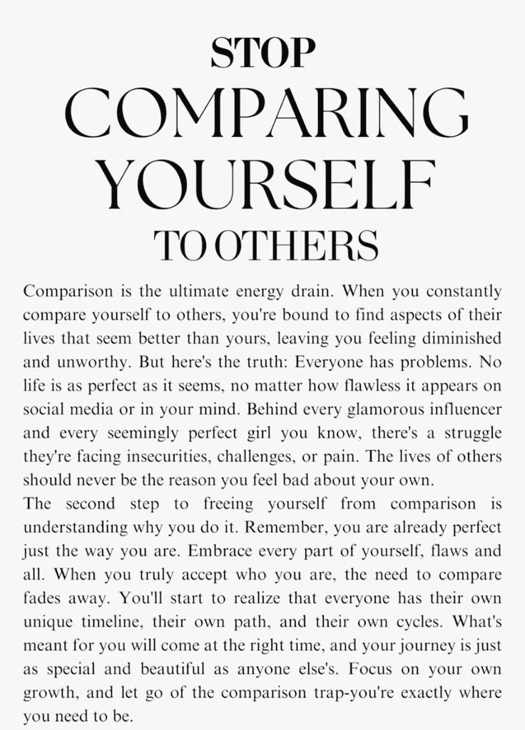 Liminal1988's tweet photo. Stop comparing yourself to others https://t.co/5e8U6MUnsi
