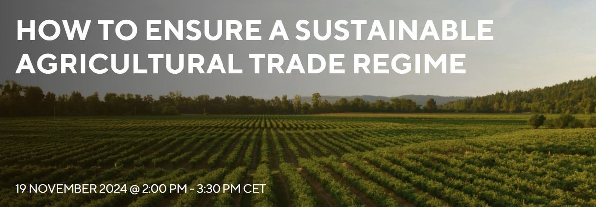 #ClimateAgriculture🌱 This online event will explore agriculture's role in the FSR agenda on energy, climate, &amp; sustainability. In addition, it will address key policies and regulations that support sustainable agricultural trade
📅19 Nov 2024
➡️Register loom.ly/Qh-zJSI .