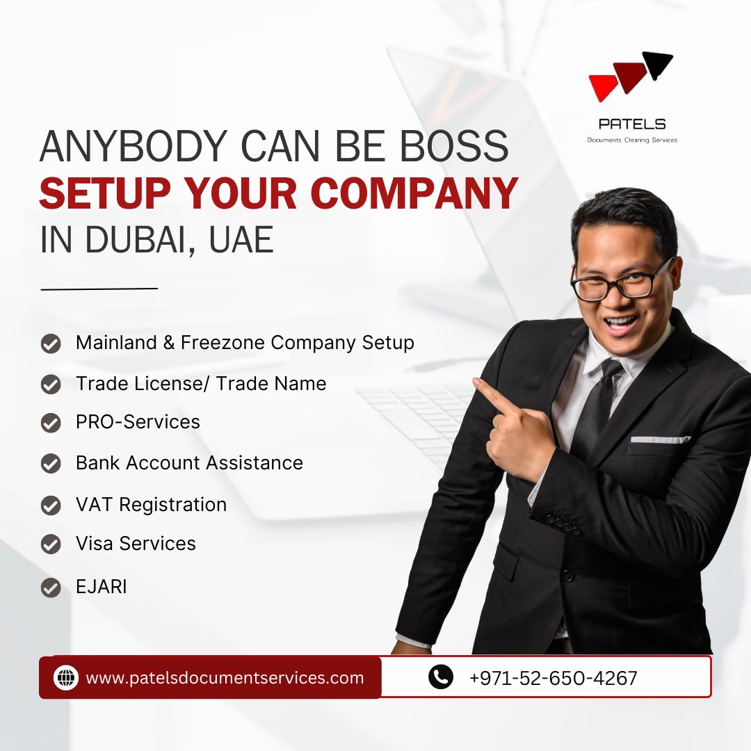 PatelsDcs's tweet image. Start your Dubai mainland business with PATELS. Our expert advisor provides comprehensive support and guidance to ensure a smooth and successful entry into the UAE market.

Contact Number &amp;amp; WhatsApp: +971-52-650-4267