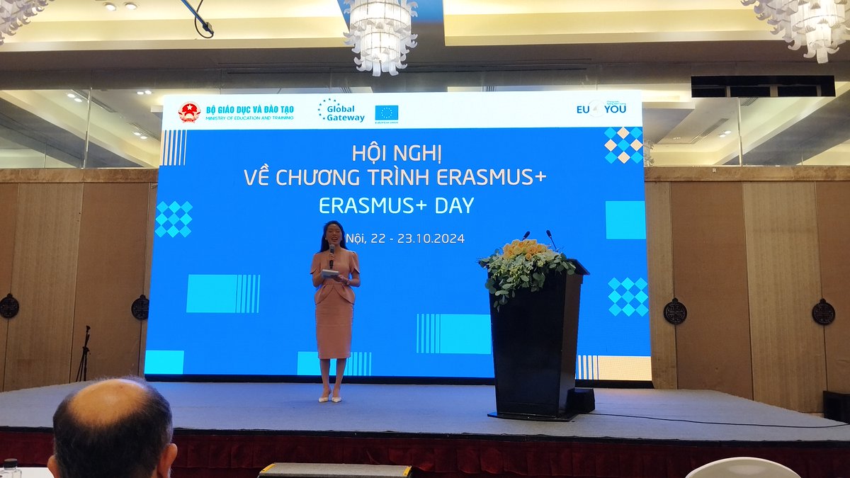 iruanopalencia's tweet photo. Seguimos en Hanoi, estos días en las jornadas Erasmus+ day #erasmusplus. Ayer @fbravo_SFM presentó nuestras experiencias Erasmus en Vietnam #bioecon #virtualforests @sepiegob
Hoy con ganas de la sesión técnica "How to submit
Erasmus+ proposals"
#somosiuFOR #EscaleraExcelencia https://t.co/luiJdifo9U