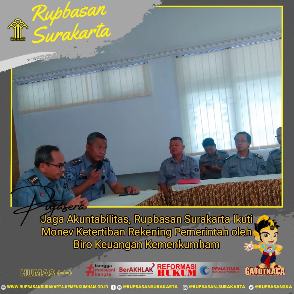 rupbasanska's tweet photo. Salam Bersahaja Slur ! Mimin kemarin (22/10) abis ikutin penertiban rekening yang dilaksanakan oleh Biro Keu Kemenkumham nih, relaax..kalau mimin sih tertib ya,

Maturnuwun like dan commentnya. Dukung kami wujudkan #wbbm2024 

#kemenkumhamjateng #rupbasan #surakarta #berakhlak https://t.co/Pwi9PehSjJ