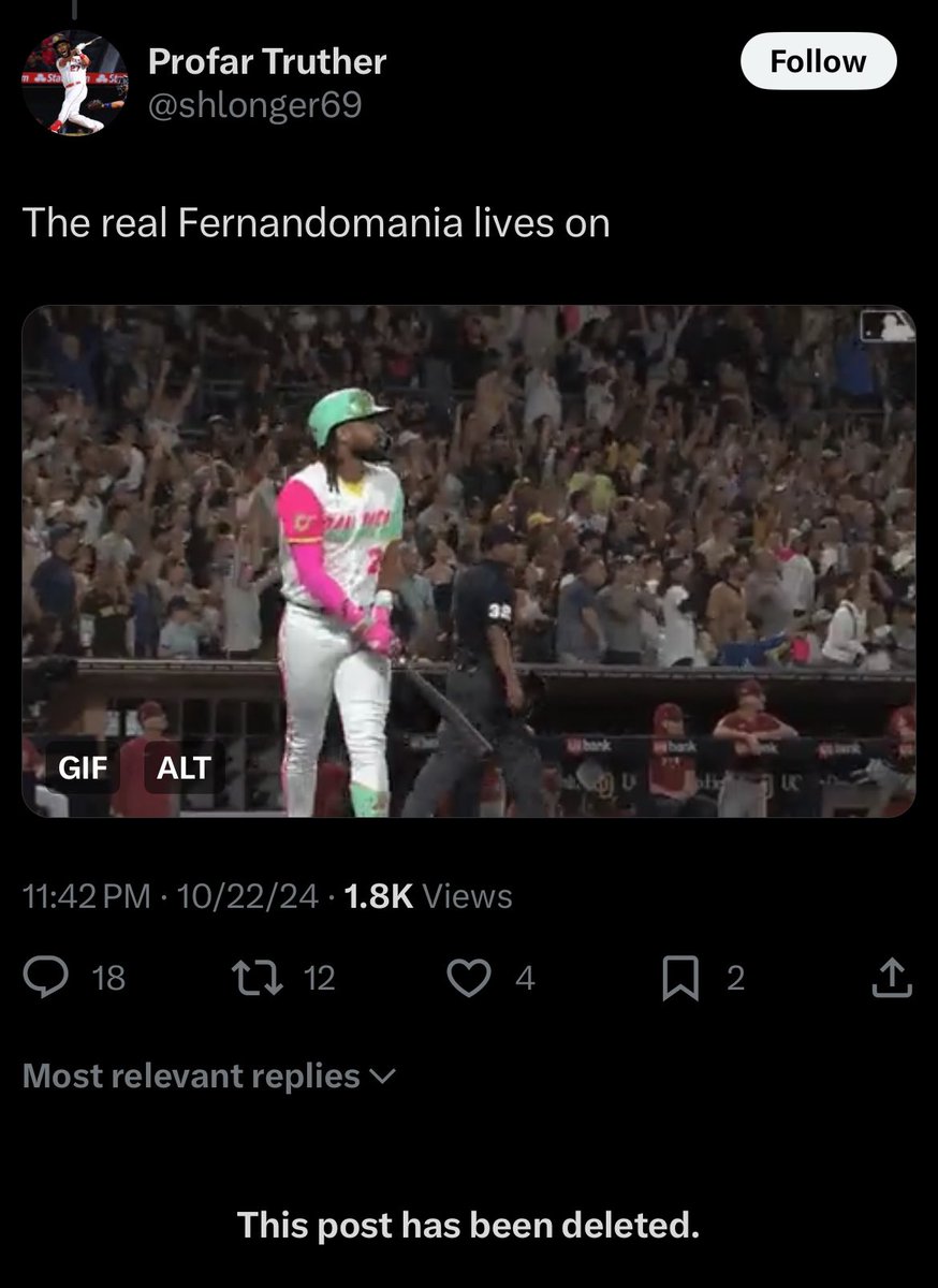 Didn’t take bro long to delete this. Like where’s the red line? I mean-he pitched for the padres too. Have some fucking class.